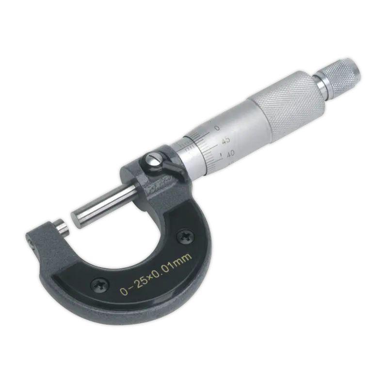 0–25Mm External Micrometer With Ratchet Stop And Carbide-Tipped Anvils 1