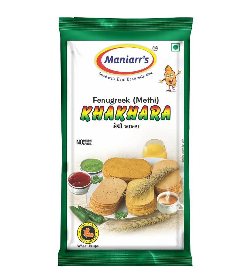 037 Fenugreek (Methi) Khakhara – Savory Whole-Grain Snack (8-Piece Pack) 1