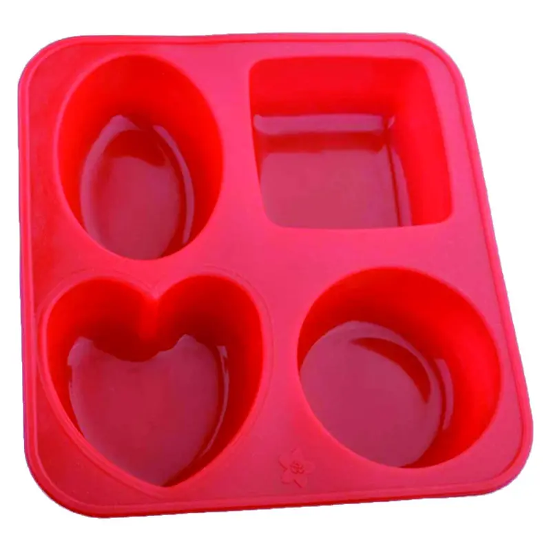 0773 Silicone Multi-Shape Mold Set: Circle, Square, Oval & Heart For Soaps & Mini Cakes 1