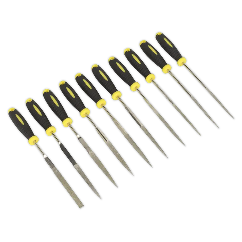 10-Piece Diamond-Coated Needle File Set – 100Mm Industrial Grade 1
