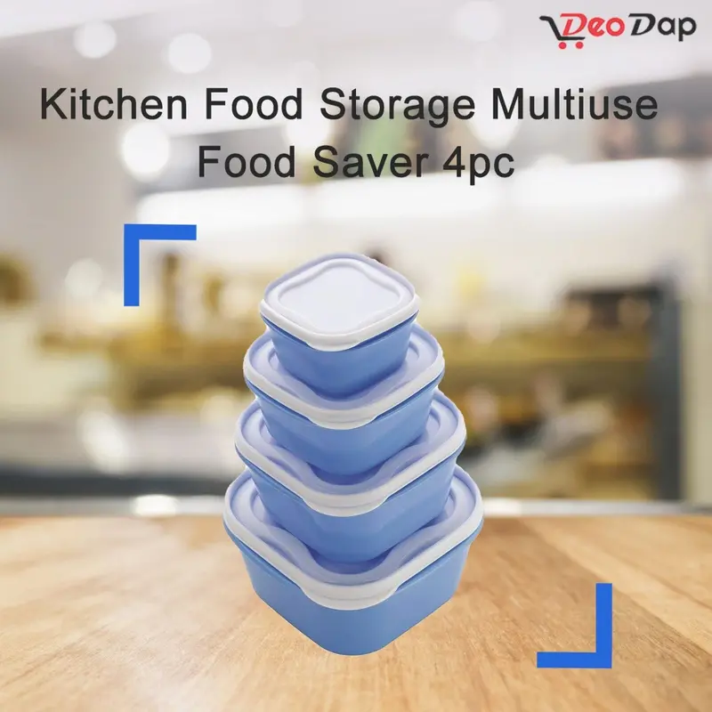 2029 Stackable Food Storage Container Set – 4-Piece Airtight Kitchen Saver System 1