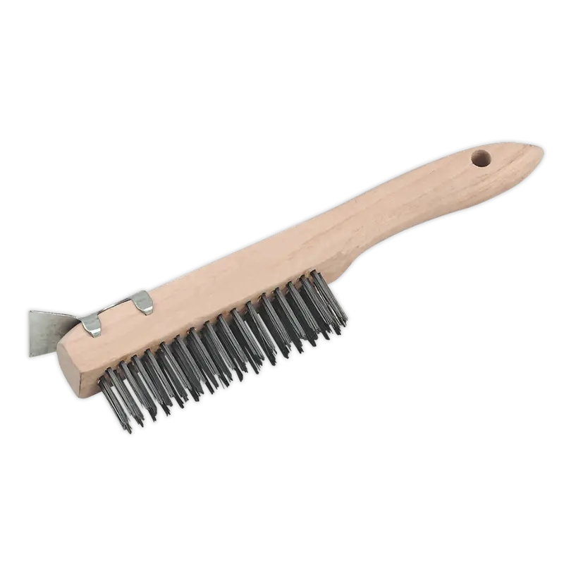 260 Mm Wire Brush With Steel Bristles And Scraper Edge 1