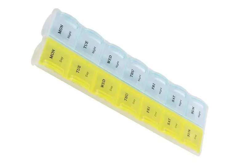 28-Day Pill Storage Box – Portable Drug Organizer With Compact Pillbox Design 1
