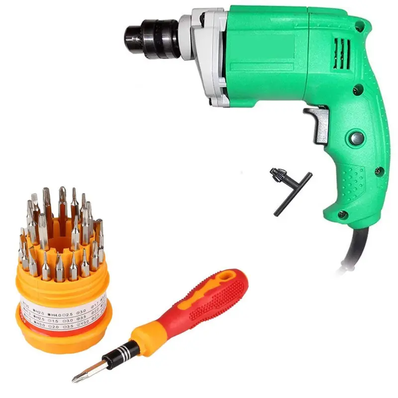 31-In-1 Corded Drill Kit – 10 Mm Chuck, 2600 Rpm, Magnetic Screwdriver & Essential Accessories 1