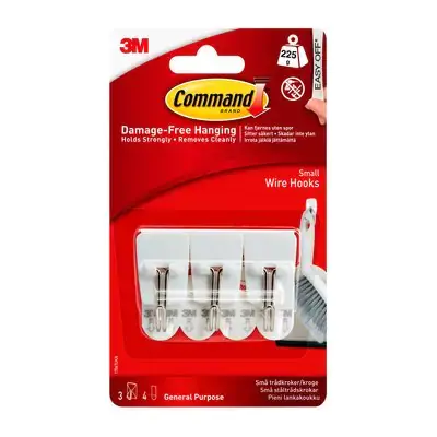 3M Command Small White Metal Wire Hook With Removable Adhesive Strip 1