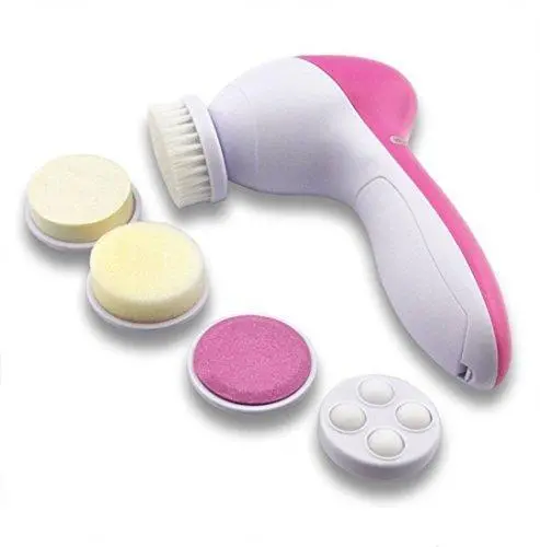 5-In-1 Facial & Body Massager – Vibrating Silicone Roller For Skin Smoothing And Relaxation (Pink) 1