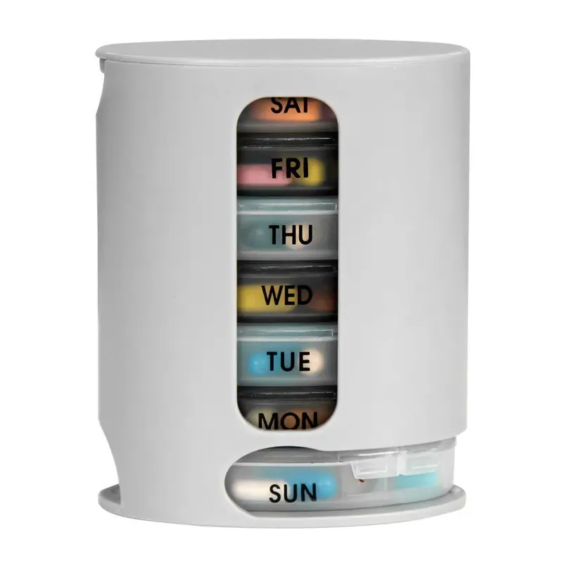 7-Day Pill Organizer Box – Weekly Medicine Storage Container With 374 Compartments 1