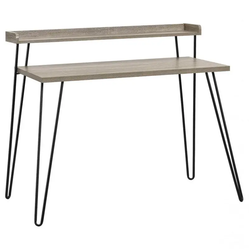 Ameriwood Home Haven Retro-Style Computer Desk With Monitor Riser – Gray Oak Finish | 9881096Comuk 1