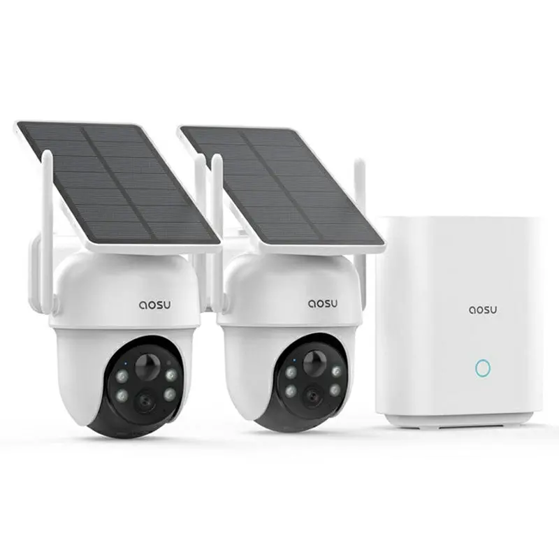Aosu C9C-2H D1 Classic Solar Security Camera Kit – Two-Camera Set, White 1