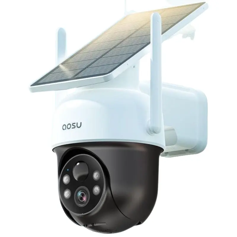 Aosu C9C D1 Classic Solar-Powered Outdoor Camera – Minimalist White Design 1