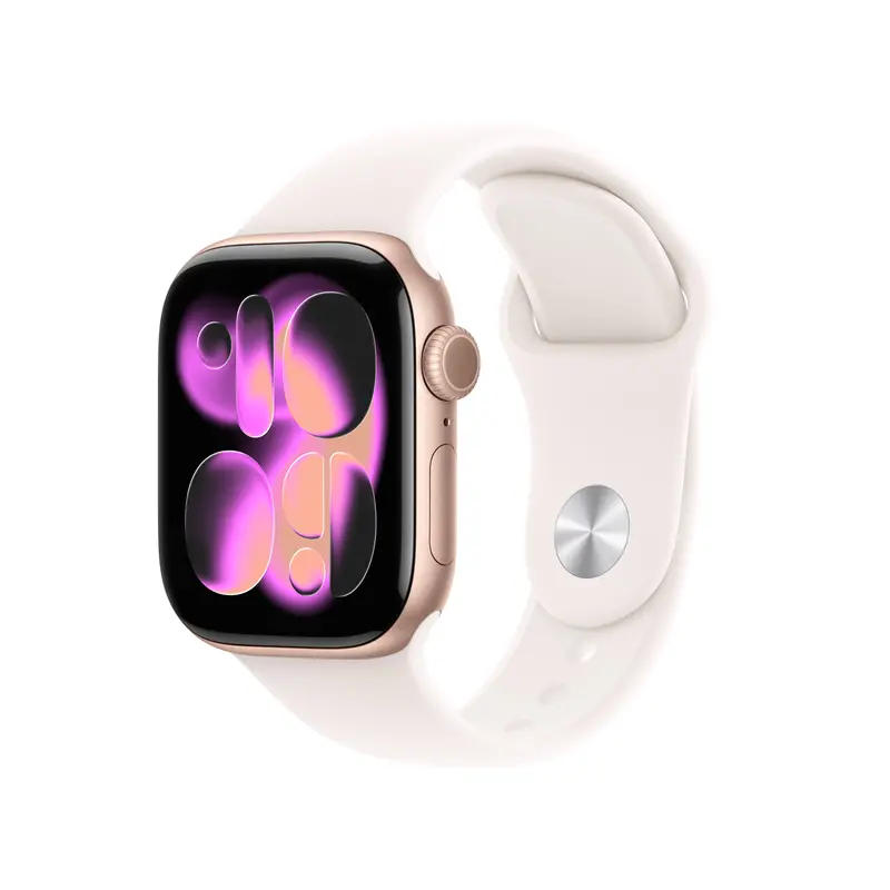 Apple Watch Series 11 Gps, 42Mm Rose Gold Aluminum Case With Light Blush Sport Band (S/M) – Meu04Mp/A 1