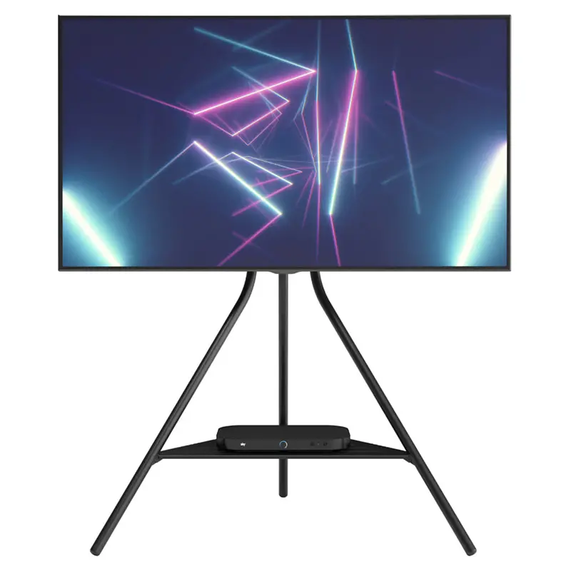 Avf Tiga Metal Freestanding Tv Stand – Modern Black Tripod Design 1