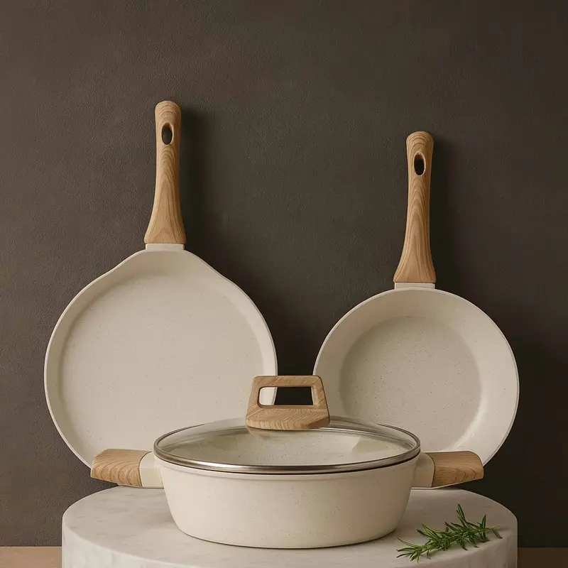Belmont Ceramic Cookware Trio: Kadai, Tawa & Frypan 1