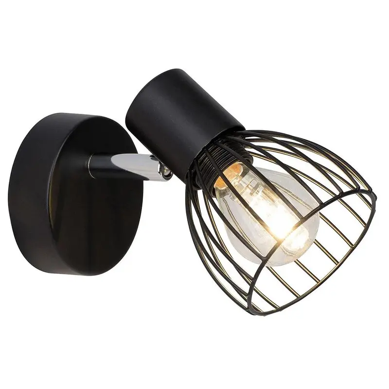 Blacky 1-Light 40W Wall Spotlight In Matte Black | 62110/06 1