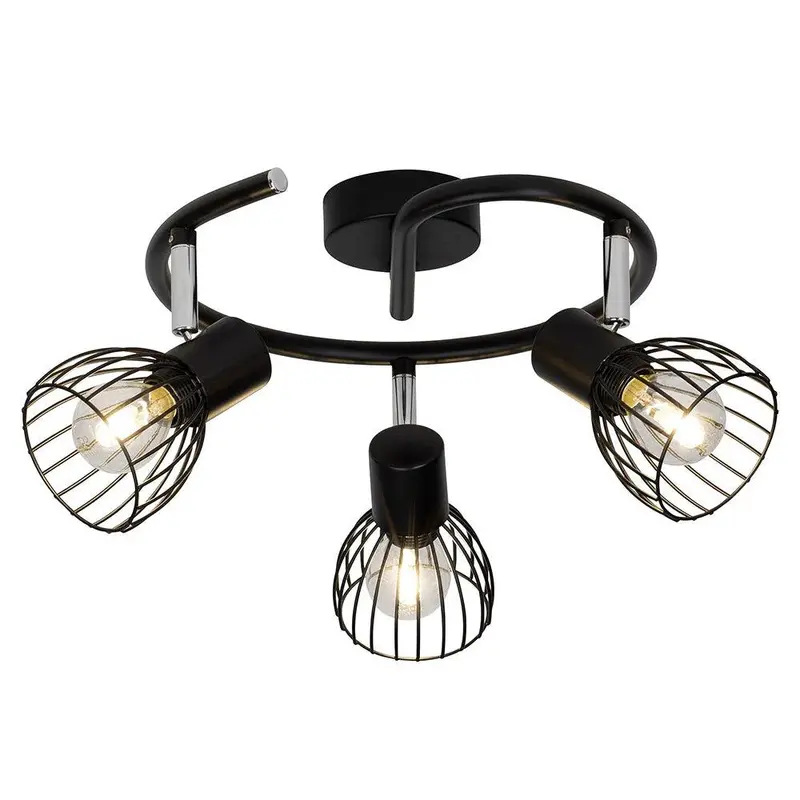 Blacky 3-Light 120W Spiral Spotlight In Black | 62133/06 1