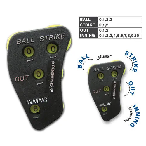 Champro A048 Four-Dial Umpire Indicator – Heavy-Duty, Tactile Ball/Strike/Out Counter 1