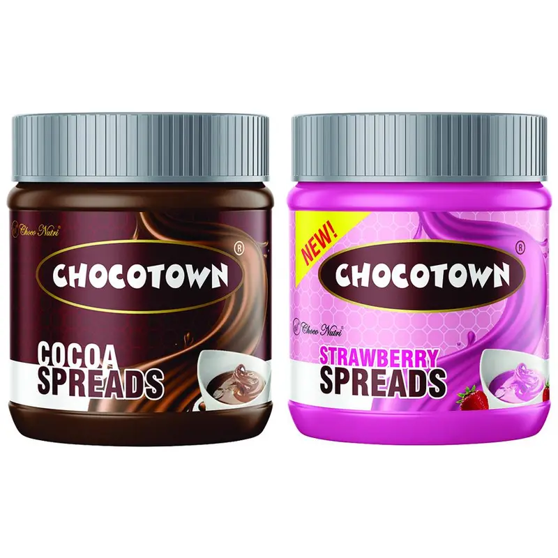 Chocotown Cocoa & Strawberry Chocolate Spread Variety Pack – 350G 1