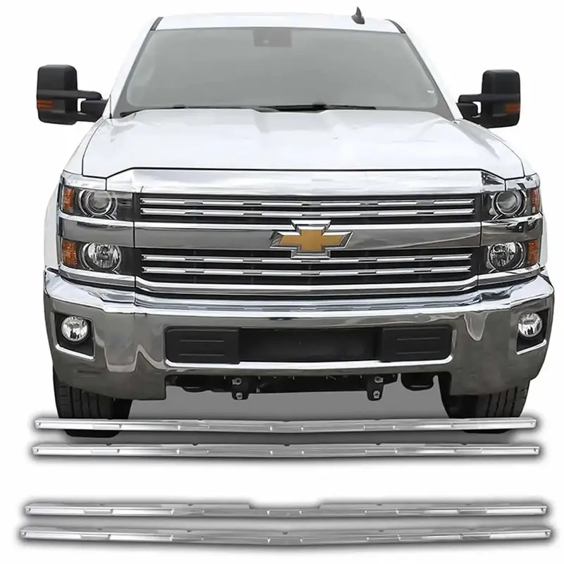 Coast To Coast Chrome Abs Plastic Grille Overlay Kit – 4-Piece Universal Fit 1