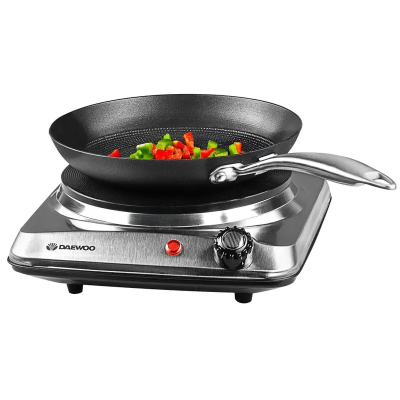 Daewoo 1500W Portable Hot Plate – Stainless Steel Single Burner 1
