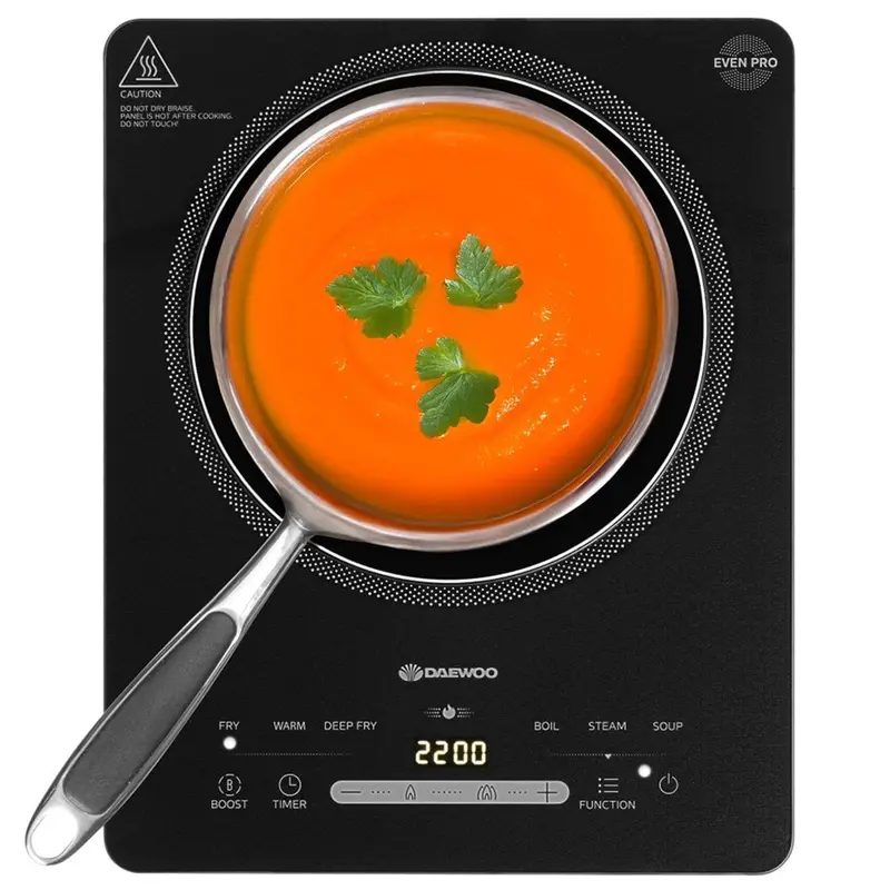 Daewoo 2200W Single-Zone Induction Hob – Sleek Black Surface 1