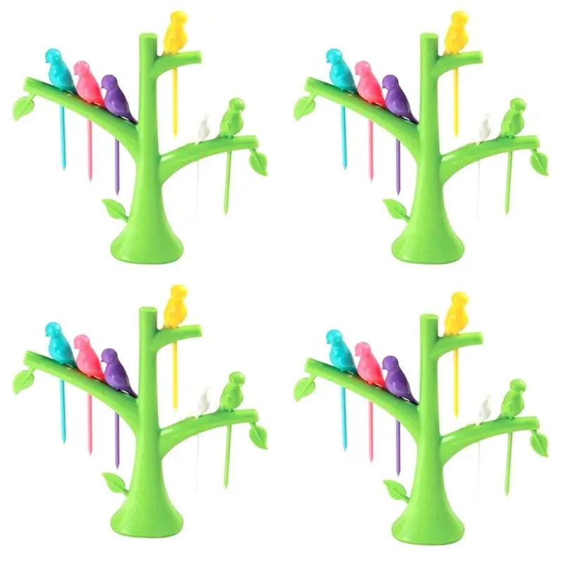 Decorative Bird-Design Fork Set – 4-Piece Fruit & Dessert Forks For Table Elegance 1