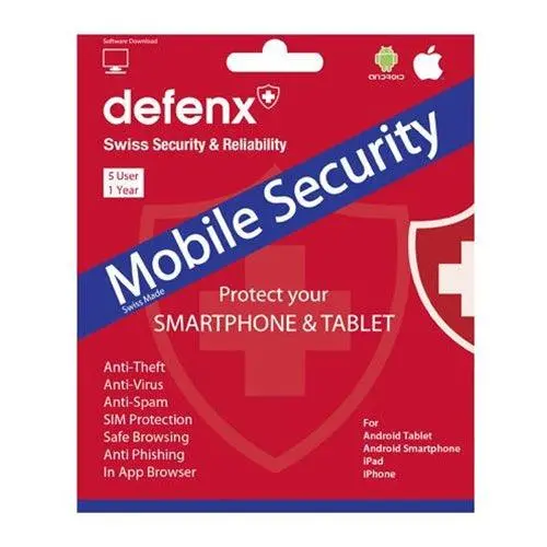 Defenx Mobile Security Subscription: 1 User, 1 Year — Android & Ios Compatible | Defenxmobsec 1