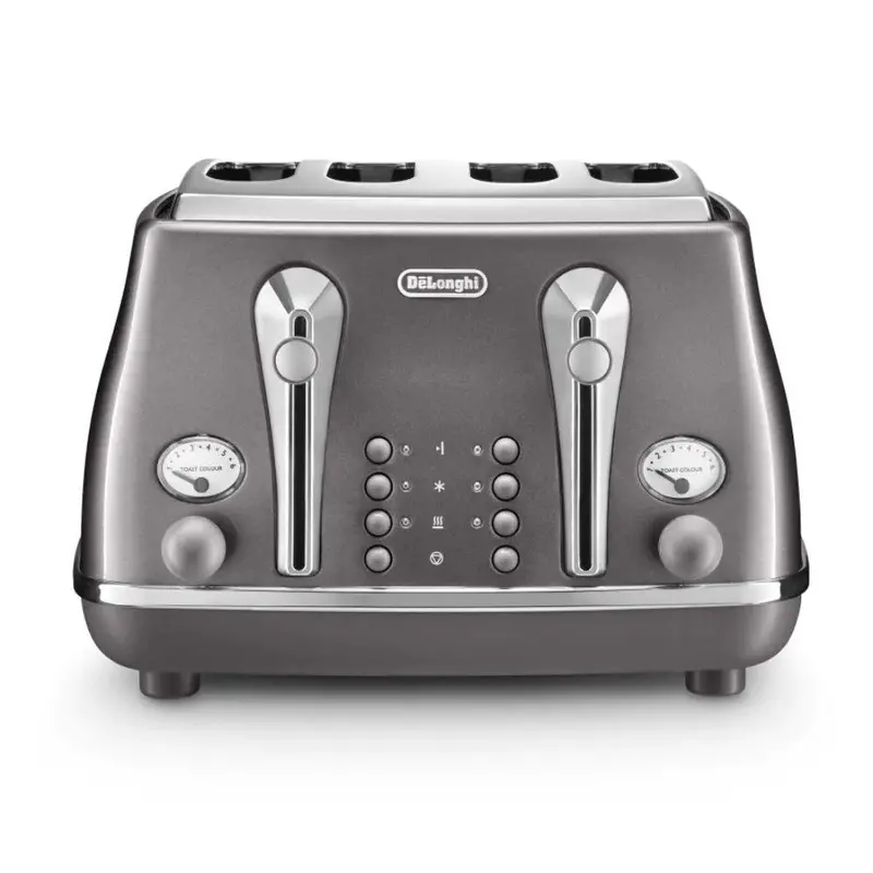 De’Longhi Ctot4003.Gy Icona Metallics 1800 W Four-Slice Toaster – Sophisticated Grey 1