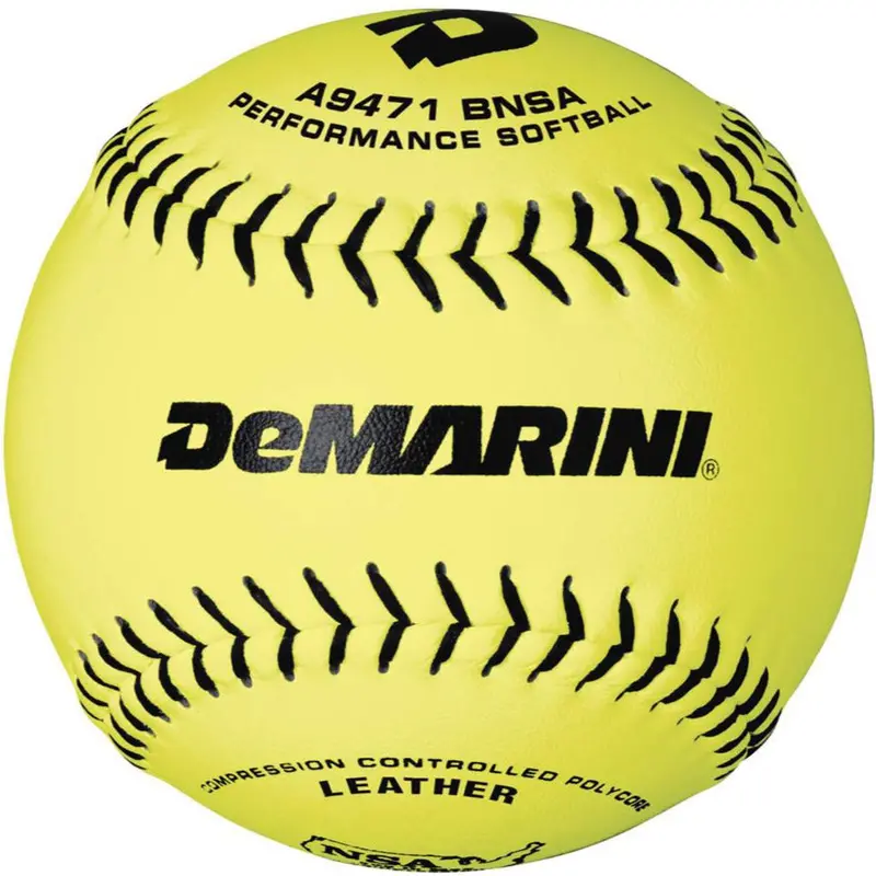 Demarini Nsa Icon Leather Slowpitch Softballs – 12-Inch, 44/400 Compression 1