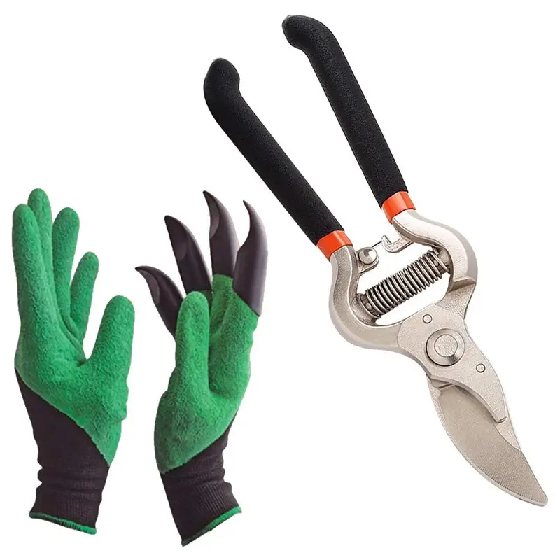 Deodap All-In-One Gardening Bundle: Protective Gloves, Flower Scissors, And Bypass Pruners 1
