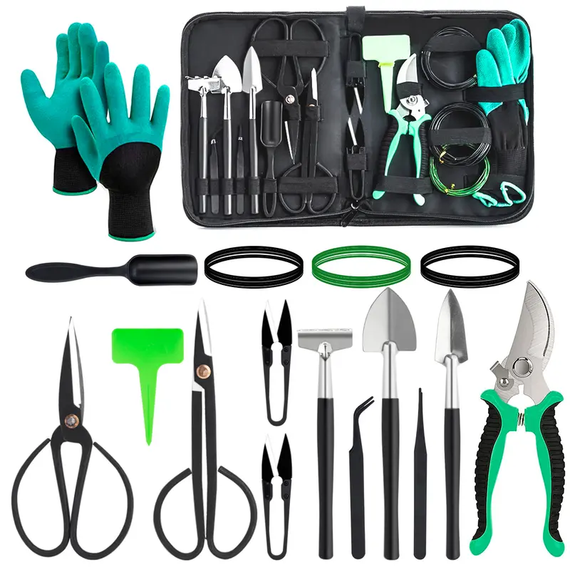 Dewinner 22-Piece Bonsai Starter Kit – Includes Scissors, Wire, Tweezers, Gloves & Essential Care Tools 1