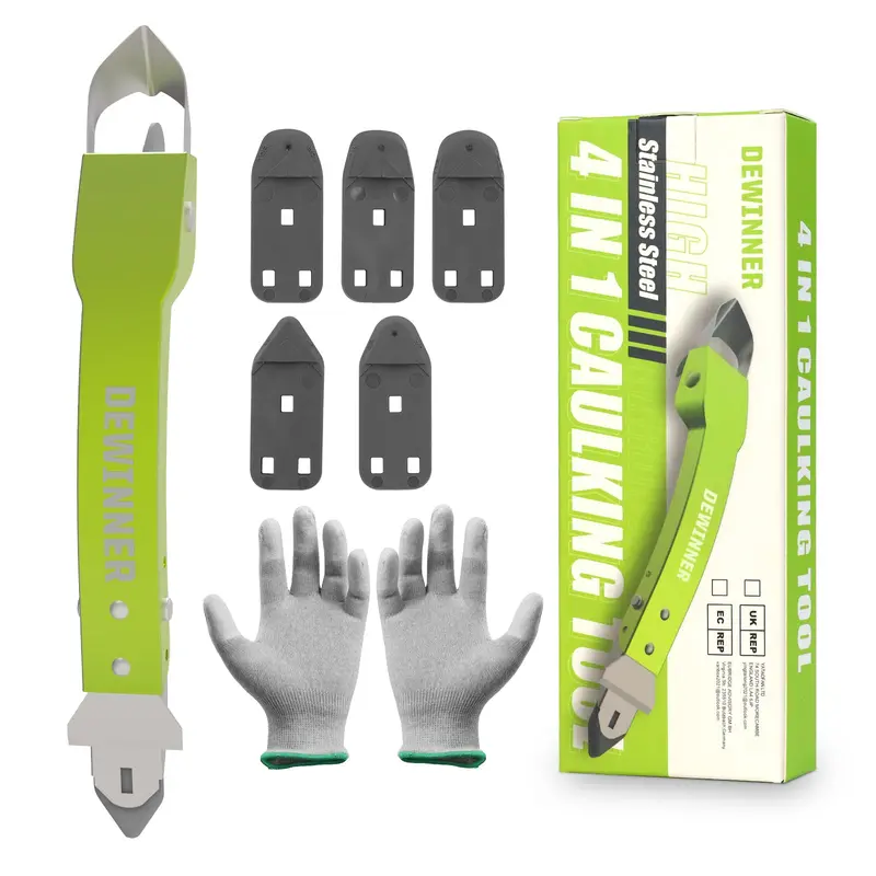 Dewinner 4-In-1 Silicone Sealant Tool Kit – Smoothing, Scraping, And Finishing Set With Reusable Pads 1