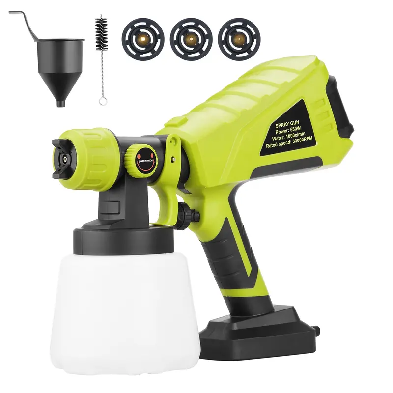 Dewinner 550W Hvlp Fence Paint Sprayer – Detachable 1000Ml Tank, 3 Nozzle Sizes & Spray Patterns 1