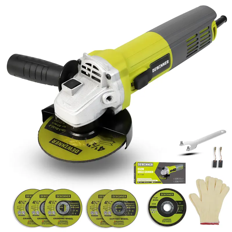 Dewinner 850W Angle Grinder – 115Mm Disc Capacity, Safety Guard & Auxiliary Handle Included 1