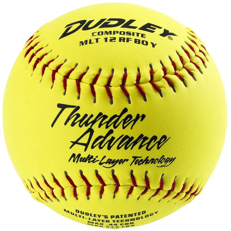 Dudley Thunder Advance Composite Slowpitch Softballs – 12-Inch, 44/375 Compression 1