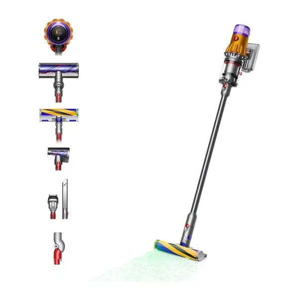 Dyson V12 Absolute Cordless Vacuum – Lightweight Nickel & Yellow Design 1