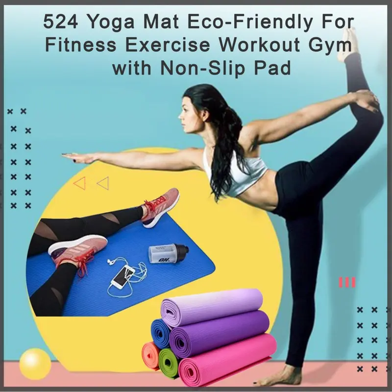 Eco-Friendly Non-Slip Yoga Mat For Fitness, Exercise & Home Workouts – 180 X 60 Cm 1
