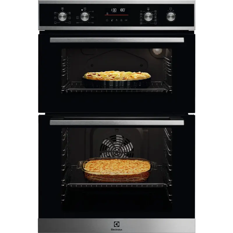 Electrolux 300 Series 61L Built-In Double Oven With Surroundcook Technology – Stainless Steel Finish | Edfdc46X 1