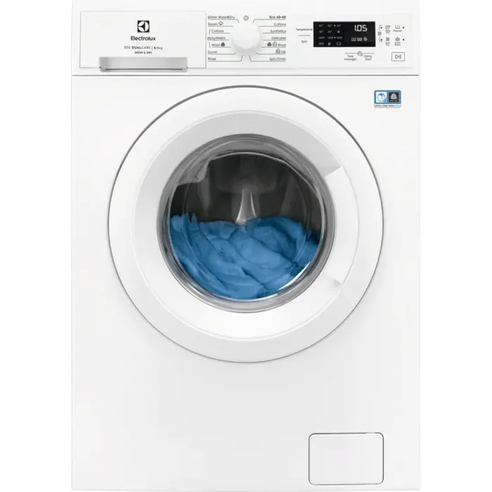 Electrolux Ewdk5846B 8Kg Wash & 4Kg Dry Freestanding Washer Dryer – White, 1600Rpm Spin 1