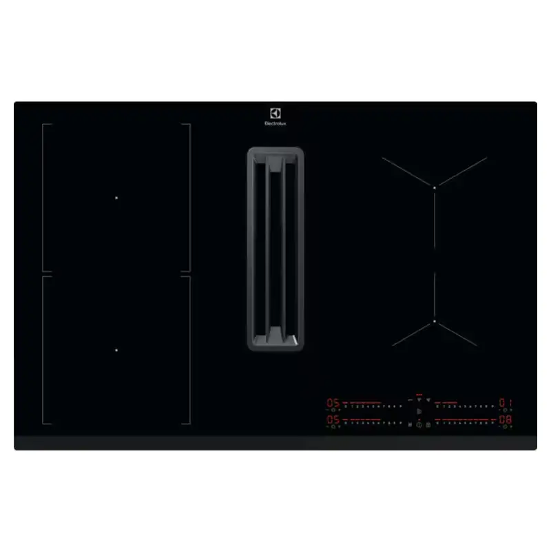Electrolux Lcc83443 80Cm Induction Hob With Integrated Extractor – 4-Zone, Sleek Black Glass 1