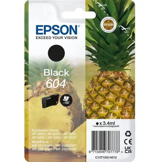 Epson 604 Pineapple Black Ink Cartridge – High-Yield For Expression Printers 1