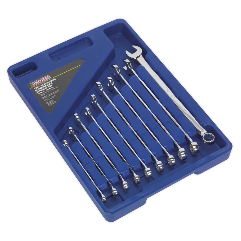 Extra-Long 10-Piece Metric Combination Spanner Set 1