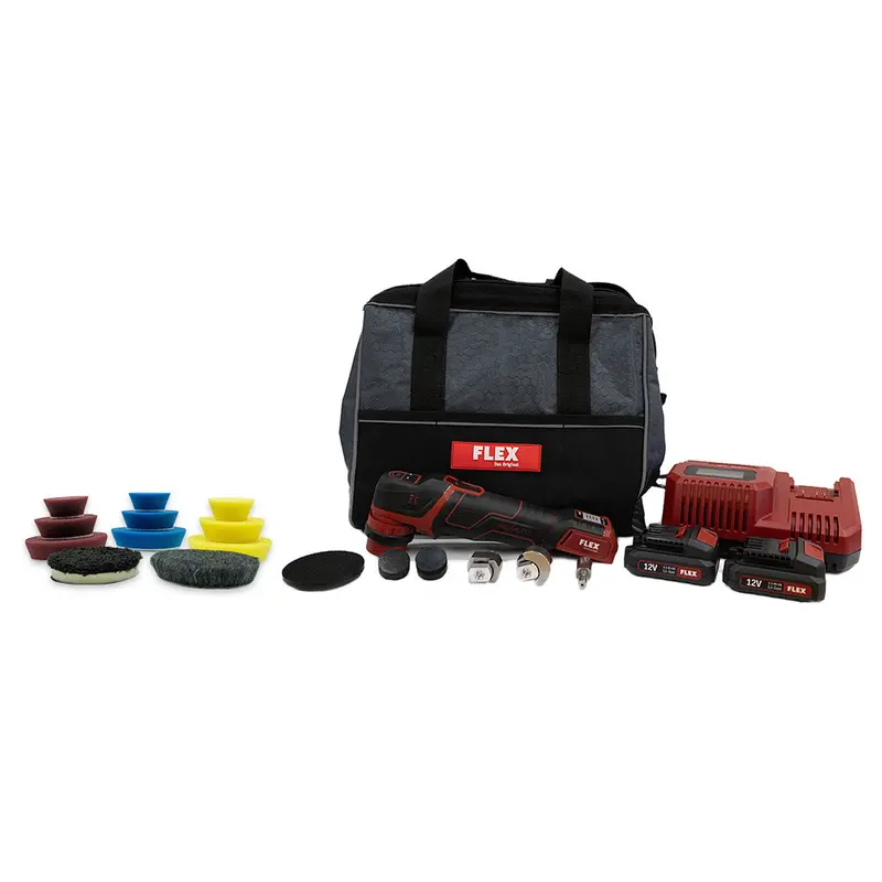 Flex Pxe 80 12.0 Ec Polisher Kit With Buff & Shine Foam Pads 1
