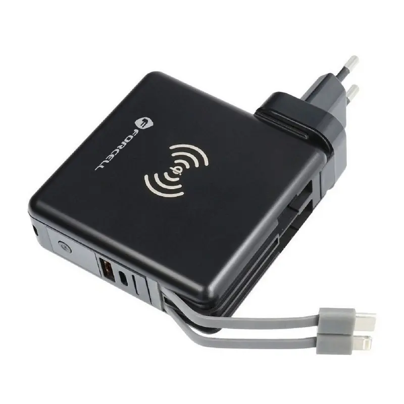 Forcell 5-In-1 Pd 20W Travel Charger With Built-In Power Bank – Black 1
