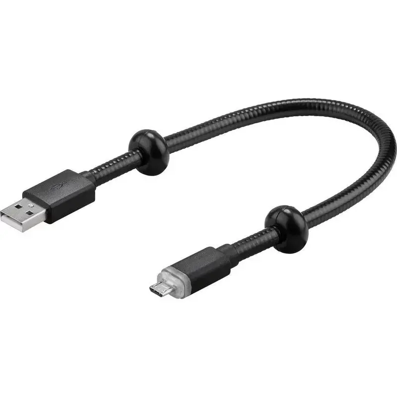 Goobay 54603 0.3M Gooseneck Micro Usb Cable – Black, Charging & Data Sync 1