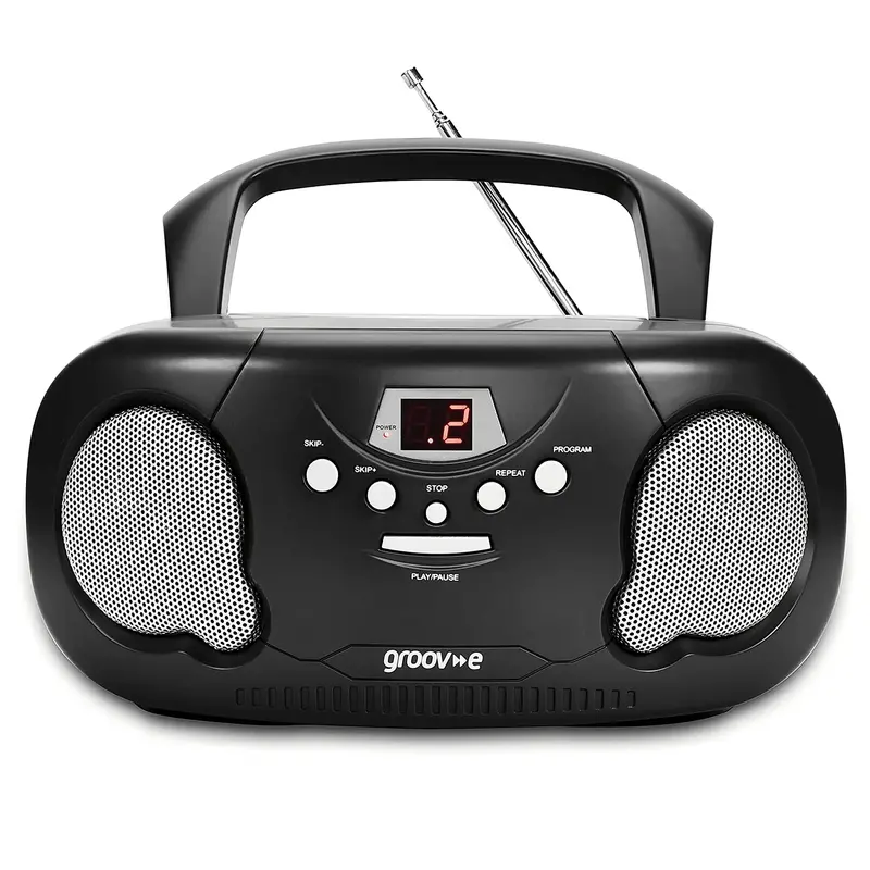 Groov-E Gvps733Blk Portable Cd Player With Fm/Am Radio – Sleek Black Design 1