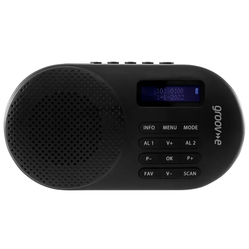 Groov-E Milan Black Rechargeable Dab/Fm Radio With Bluetooth Connectivity 1