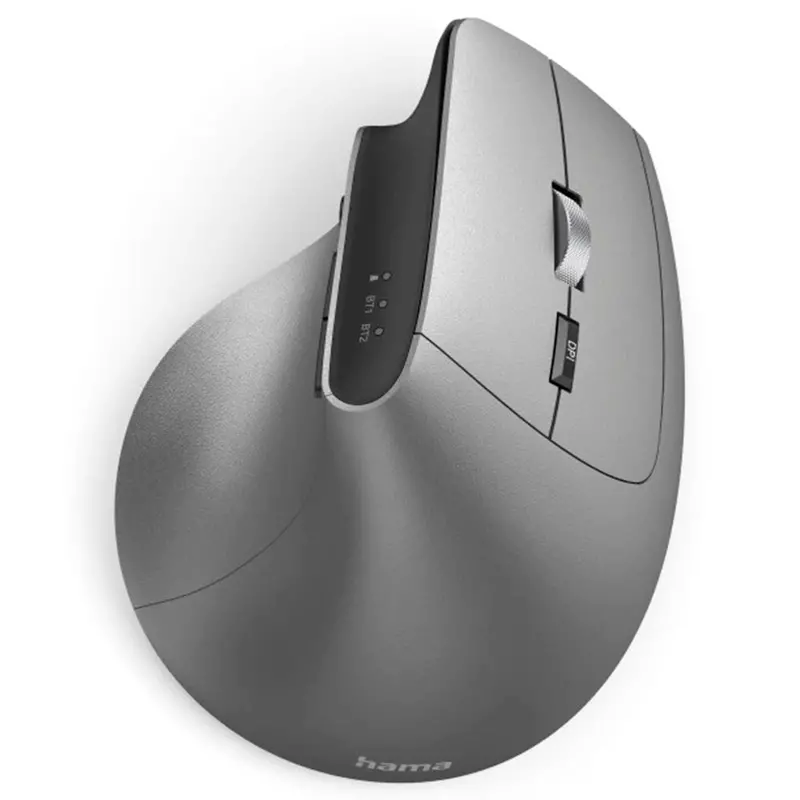 Hama Emw-700 Vertical Ergonomic Wireless Mouse – Sleek Grey Design (499073) 1