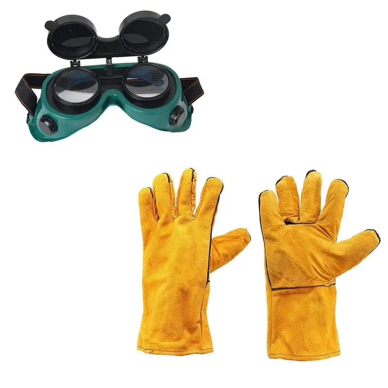 Heat-Resistant Welding Goggles & Flame-Retardant Work Gloves – Dual-Protection Safety Gear 1