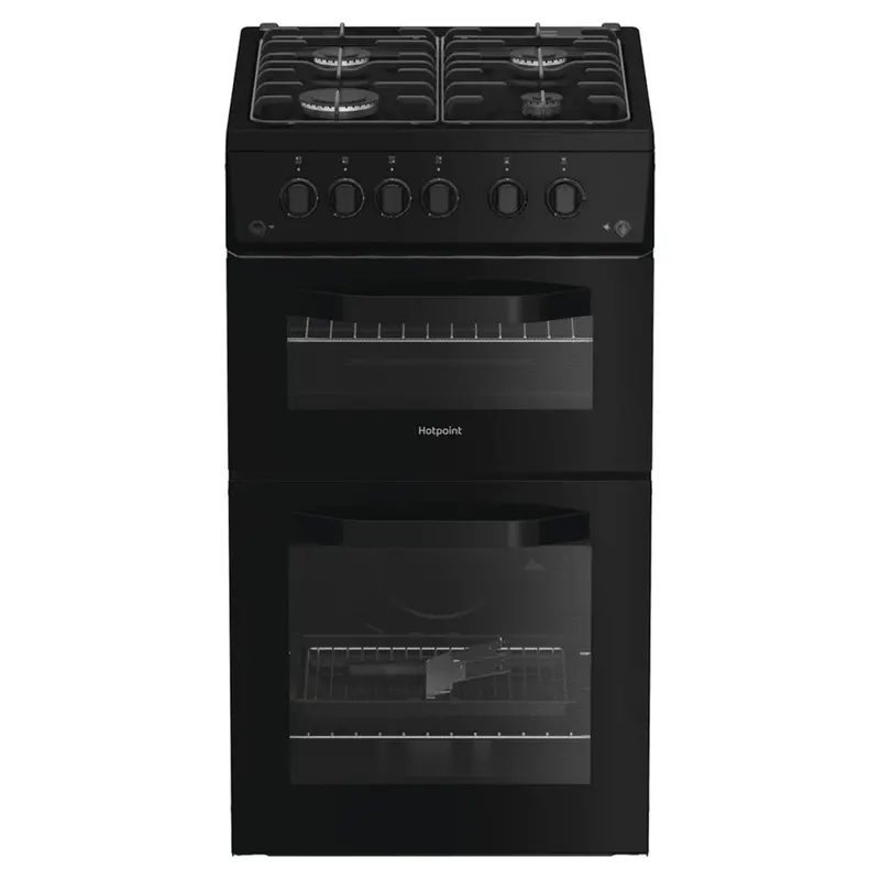 Hotpoint Htg5Gcb 50Cm Freestanding Black Gas Cooker 1