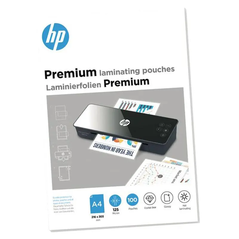 Hp A4 Laminating Pouches – 125 Micron, Premium Transparent Film 1